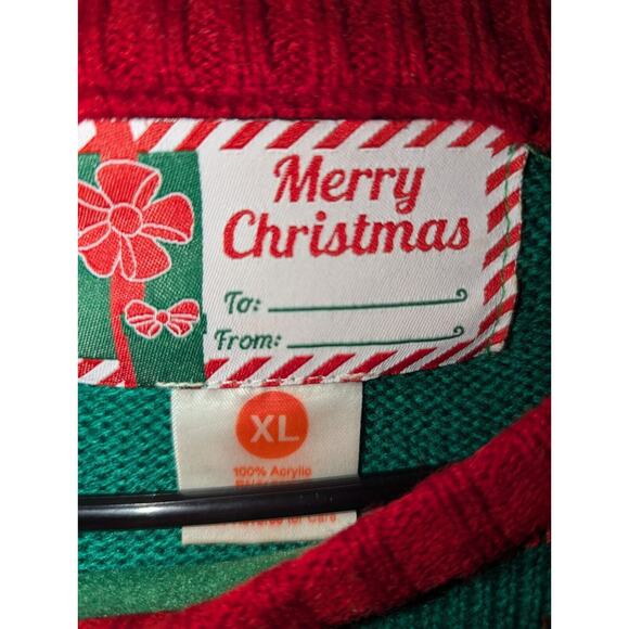 Ugly Christmas Sweater #CHILLIN Size Large Merry Christmas 100% Acrylic Merry - Picture 3 of 8